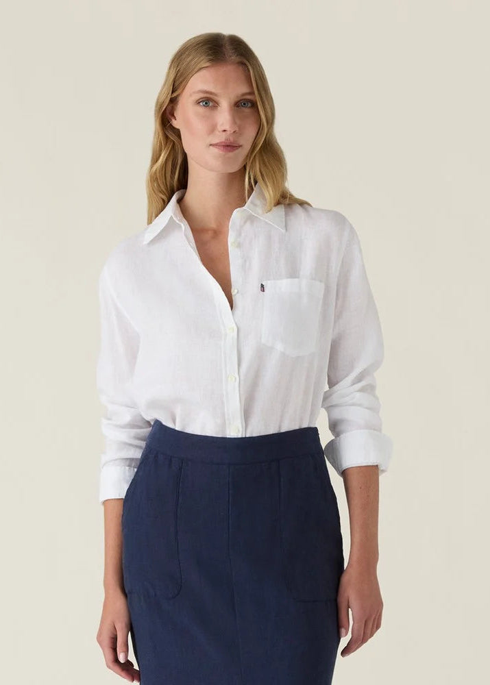Lexington Classic Linen Shirt White
