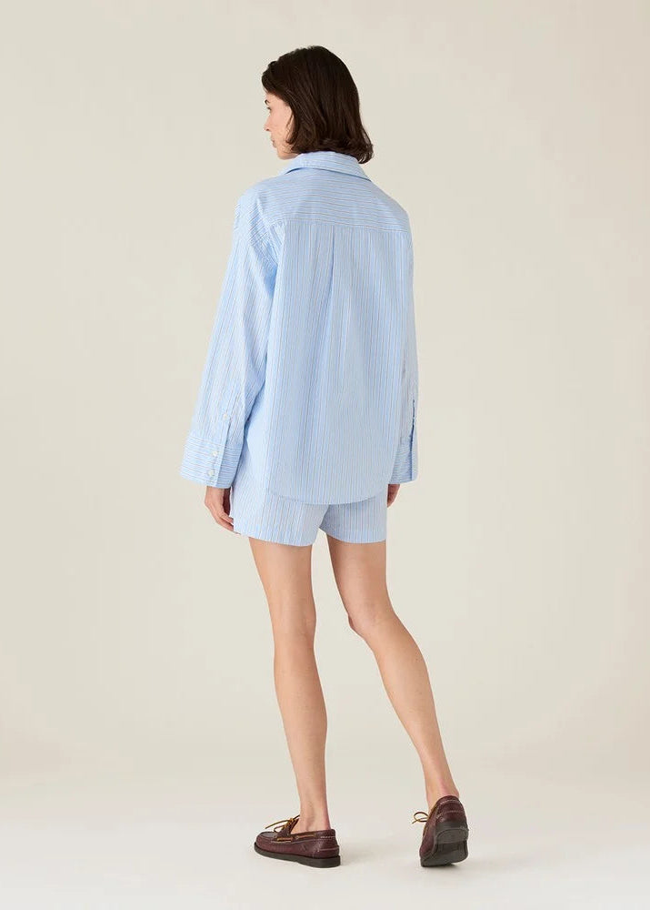 Lexington Casual Org Cotton Poplin Blue Multi Stri