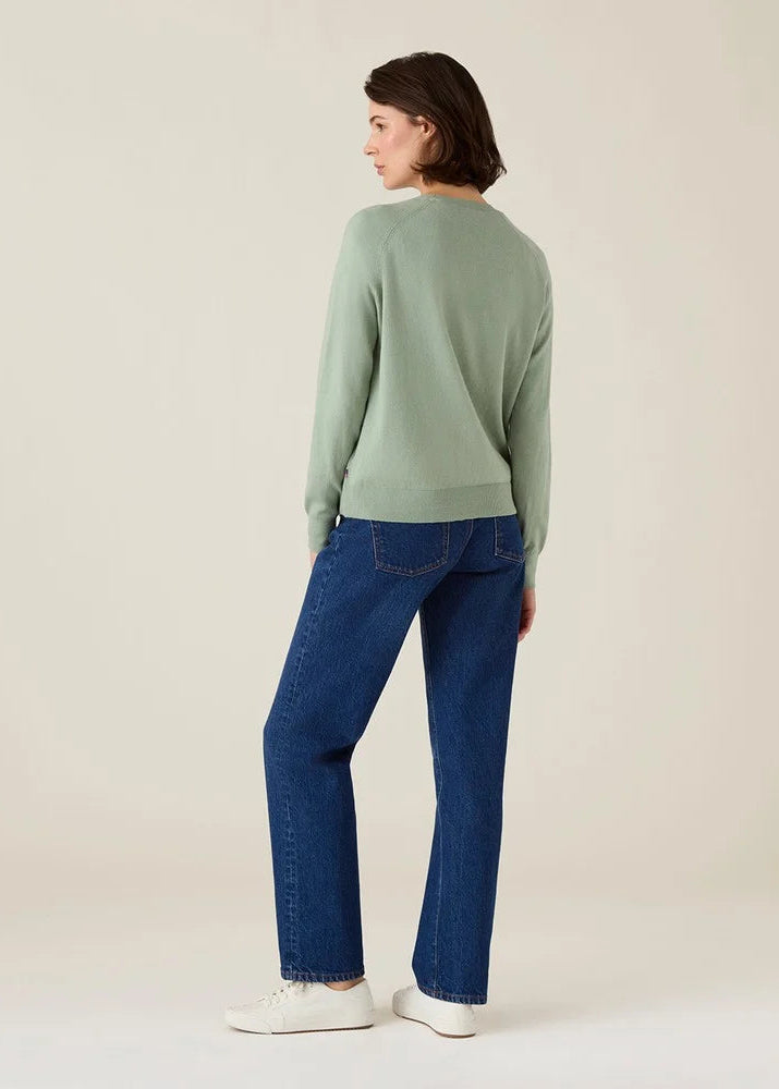 Lexington Cashmere Blend Regian Sweater Green