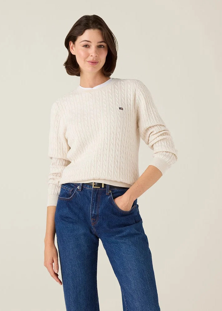 Lexington Org Cotton Cable Knitted SWTR OffWhite
