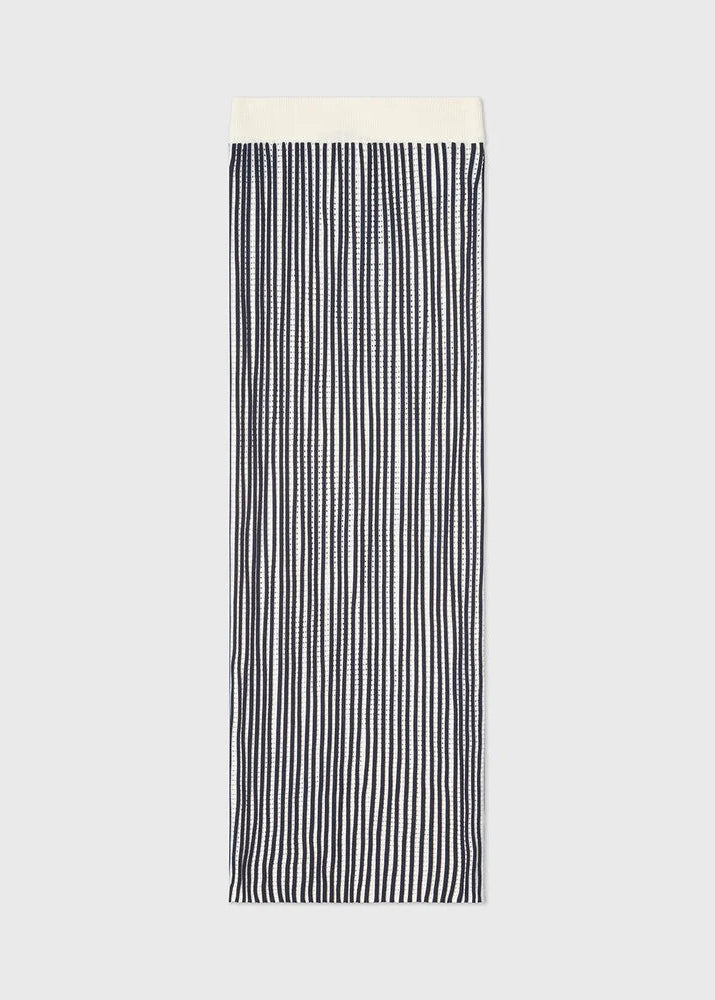 Lexington Multi Striped Knitted Skirt DkBlue/Wh St