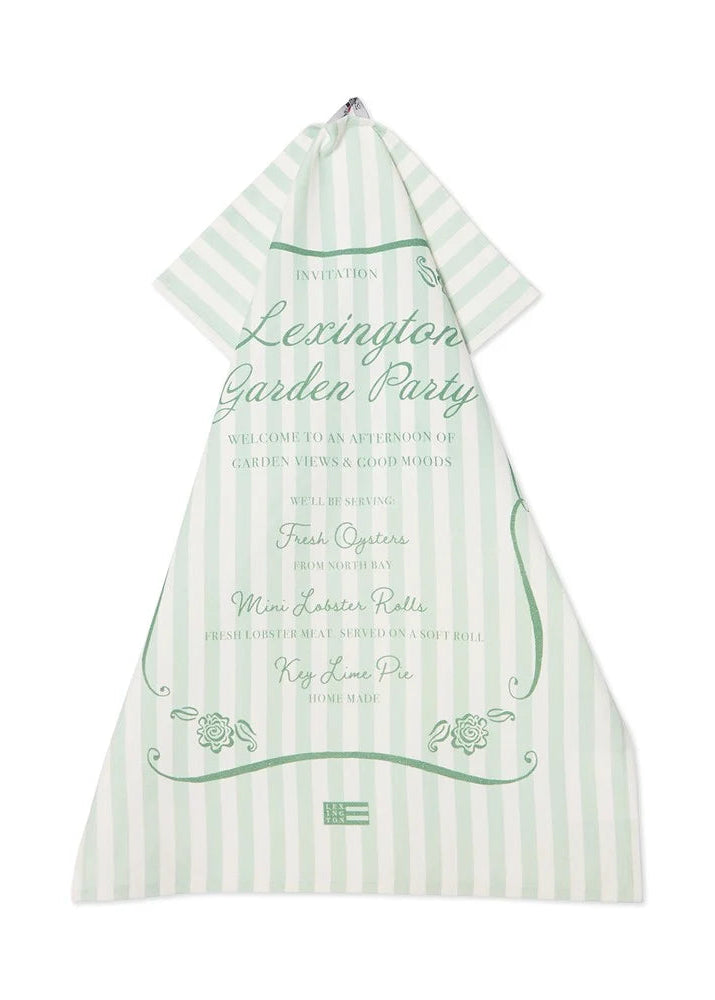 Lexington Garden Party Org Cot Kitchen Towel GR/WH