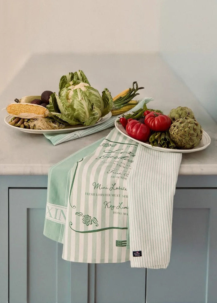 Lexington Garden Party Org Cot Kitchen Towel GR/WH