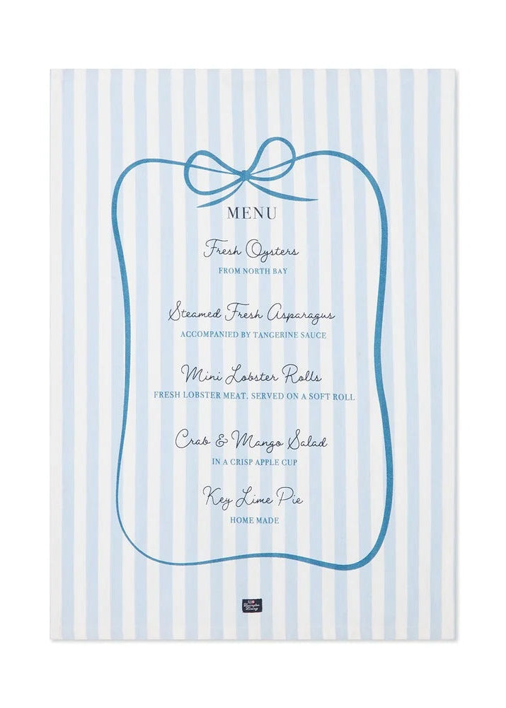 Lexington Party Menu Org Cot Kitchen Towel BL/WH