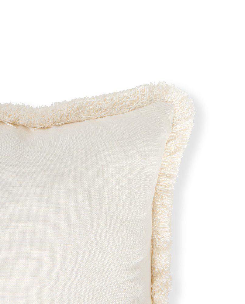 Lexington Linen/Cotton Fringe Pillow 30*50 WH