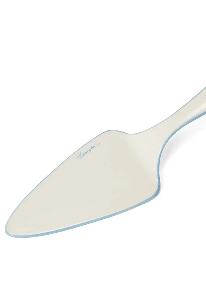 Lexington Stoneware Wavy Cake Server Bl/Wh