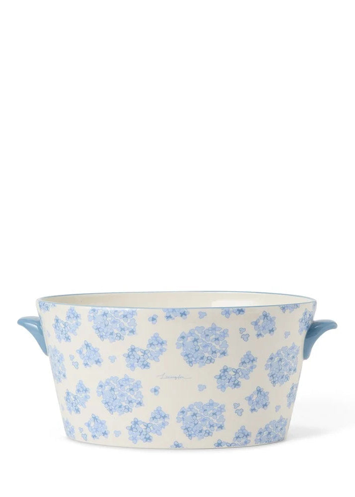 Lexington Stoneware Pot w Handles Bl/Wh