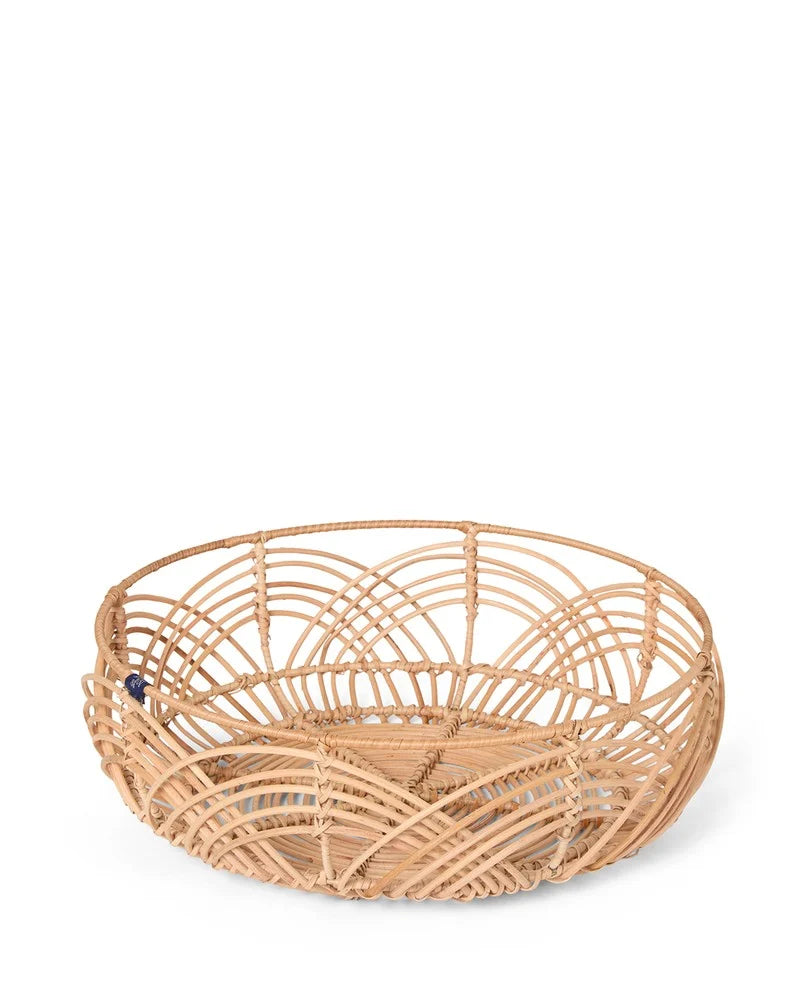 Lexington Wavy RattanBasket w Liner38*38*13 Natur