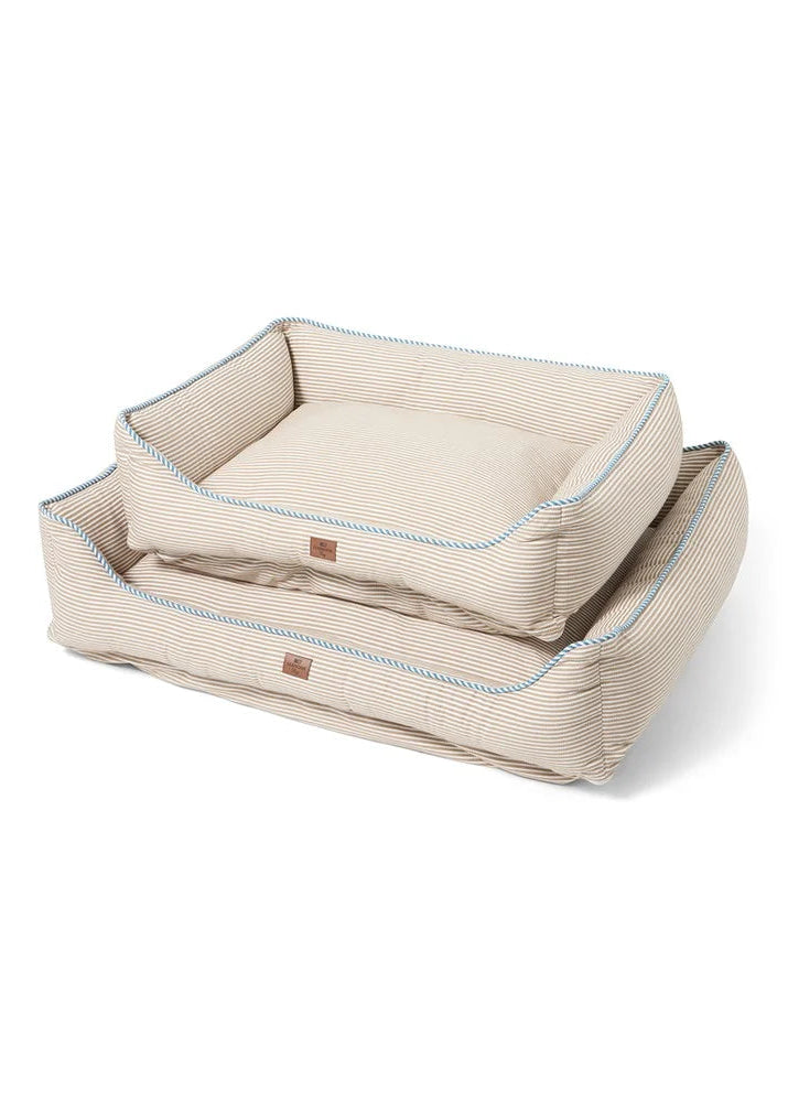 Lexington Strip Org Cotton Dog Bed BE/Wh/BL 60*45