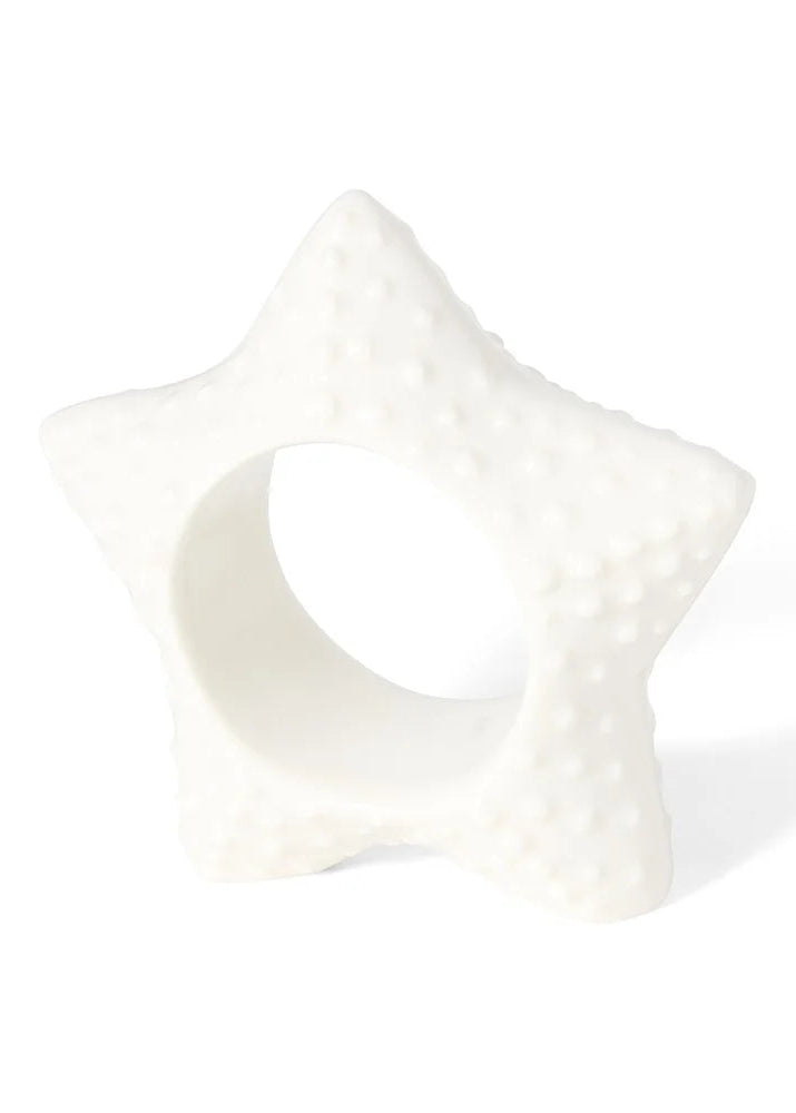 Lexington Stoneware Starfish Napkin Ring White