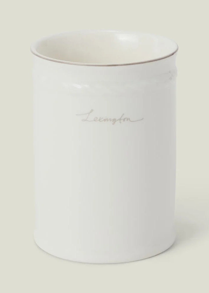 Lexington Porcelain Toothbrush Mug WH/BE