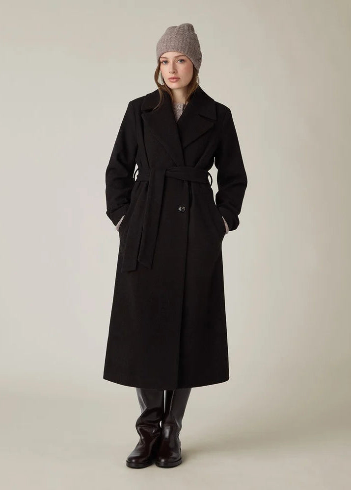 Lexington Woool Blend Belted Coat Dark Brown