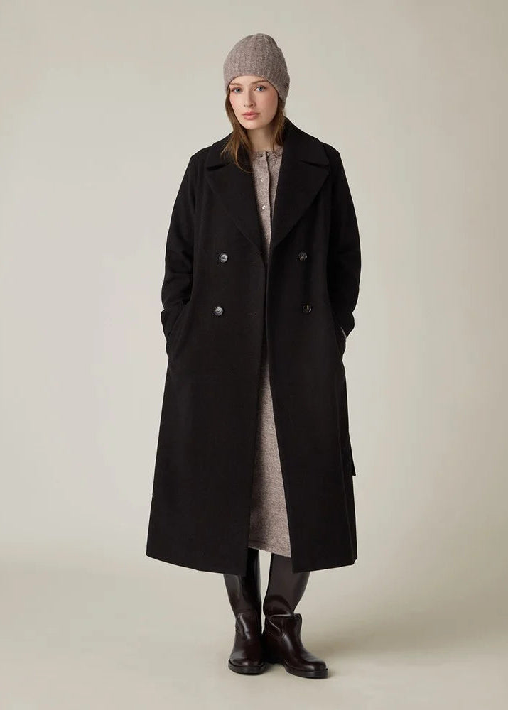 Lexington Woool Blend Belted Coat Dark Brown