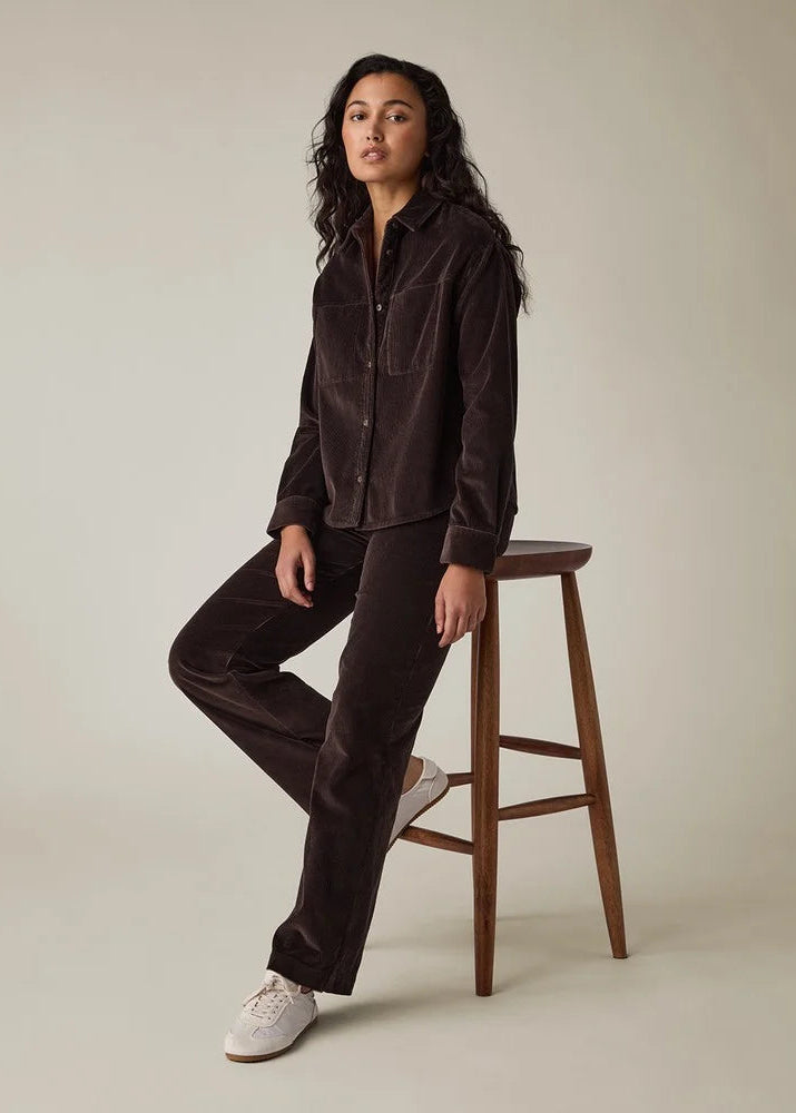 Lexington Cropped Corduroy Shirt Dark Brown