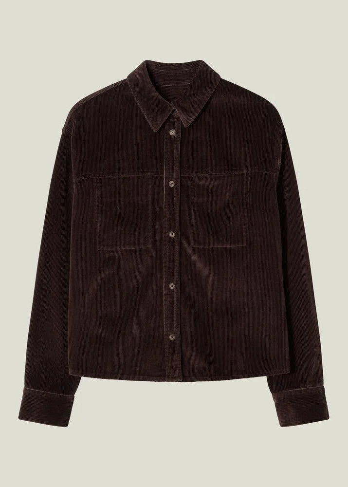 Lexington Cropped Corduroy Shirt Dark Brown