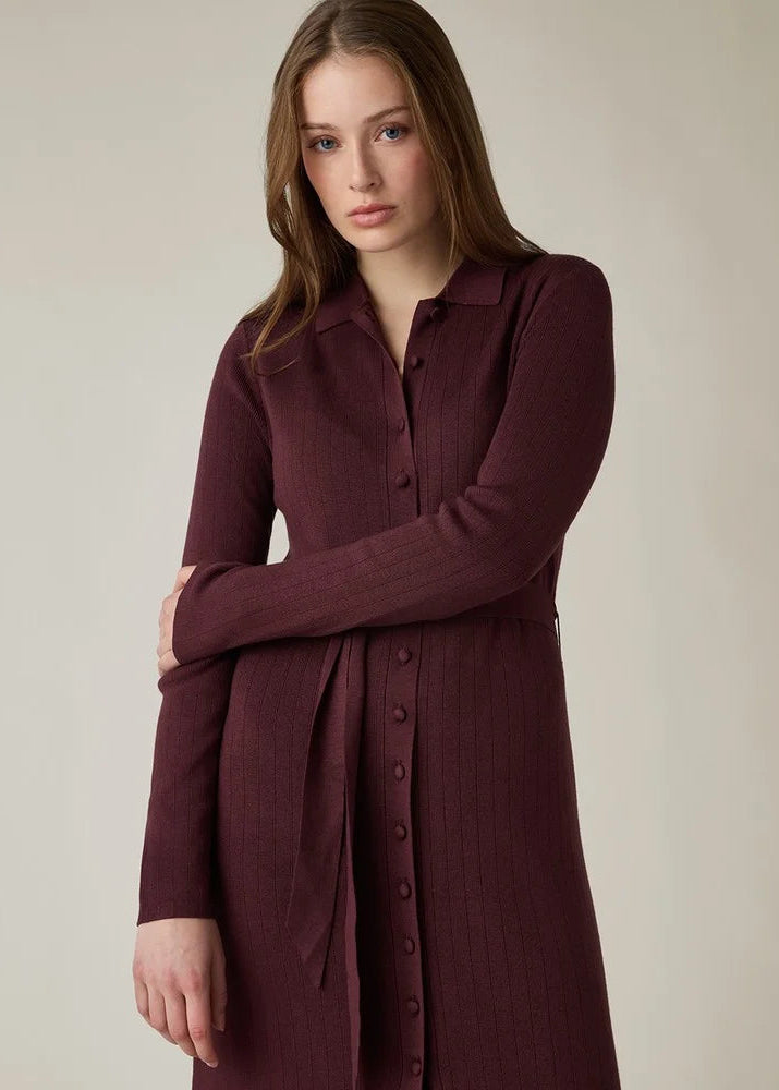 Lexington Polo Neck Dress Dark Burgundy