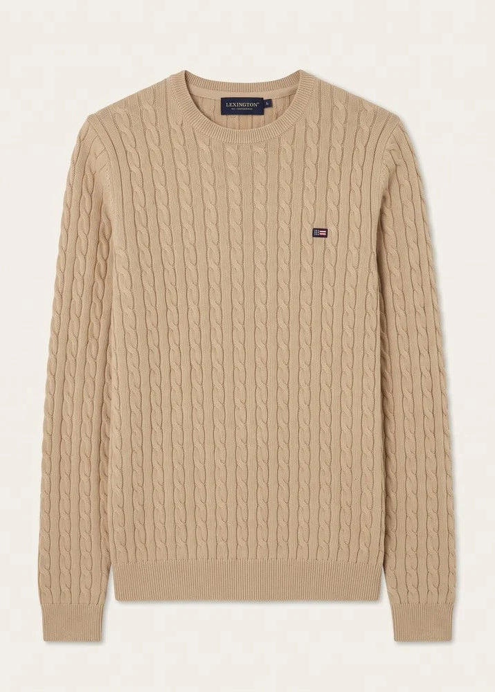 Lexington Organic Cotton Cable Knitted Camel