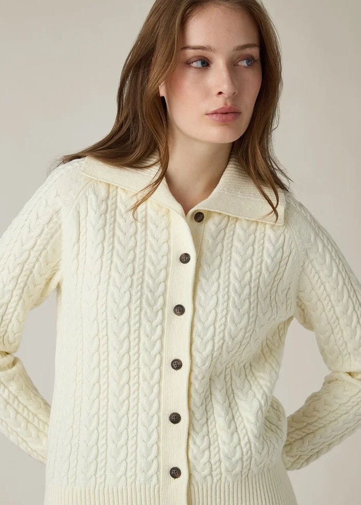 Lexington Cable Cardigan OffWhite