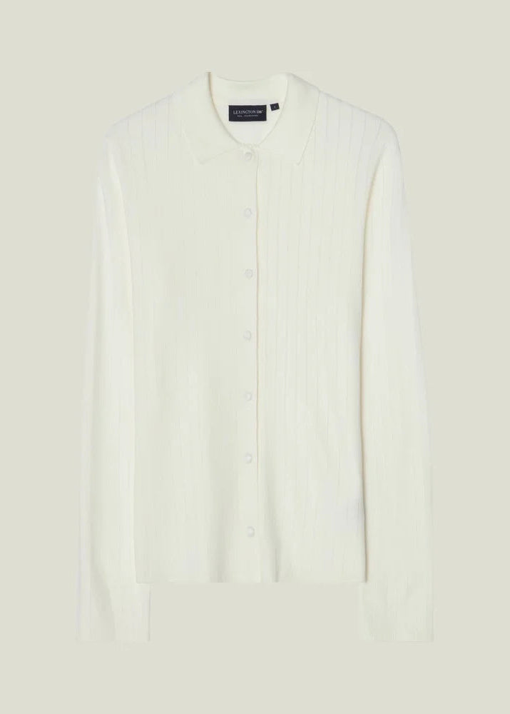 Lexington polo Neck Cardigan White