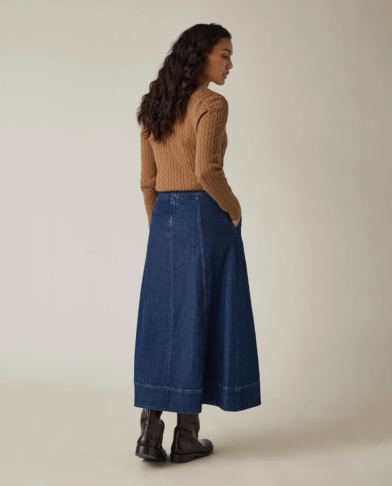 Lexington Mid Denim Skirt Indigo