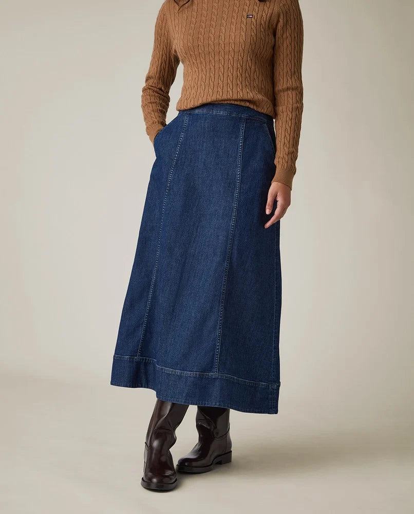 Lexington Mid Denim Skirt Indigo