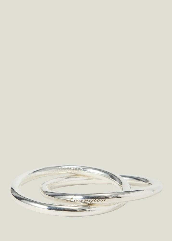 Lexington Brass Double Ring Napkin Ring silver