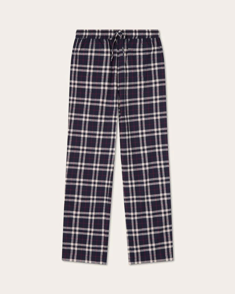 Lexington Org cotton Checked Flanell Pyjamas Blue