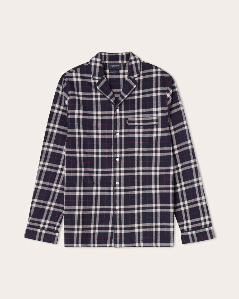 Lexington Org cotton Checked Flanell Pyjamas Blue