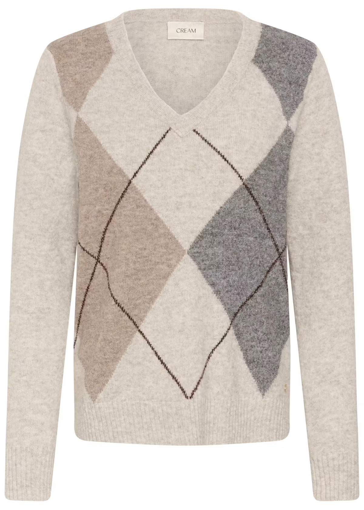 Cream CRHope Knit Pullover Oatmeal Melange