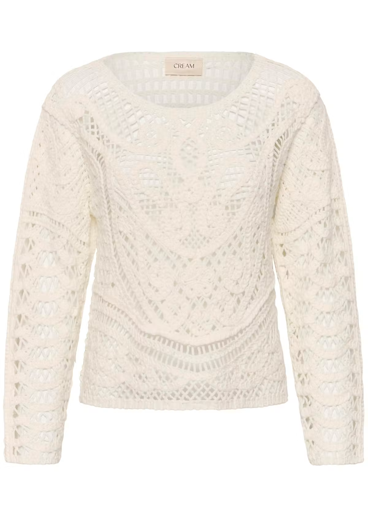Cream CRElly Knit Pullover Snow White
