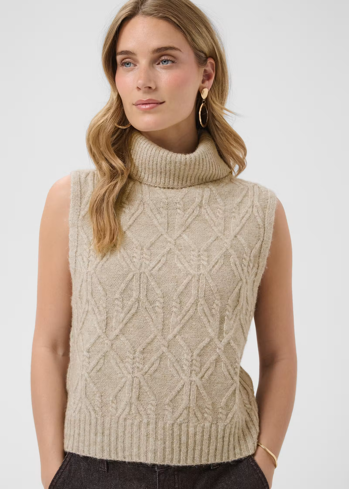 Cream CRElsie Knit Slipover Light BrownLightmelang
