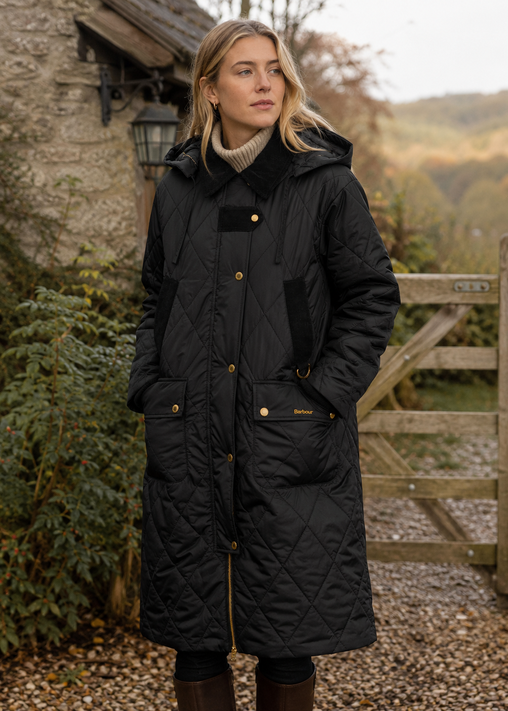 Barbour Rudson Quilt Black
