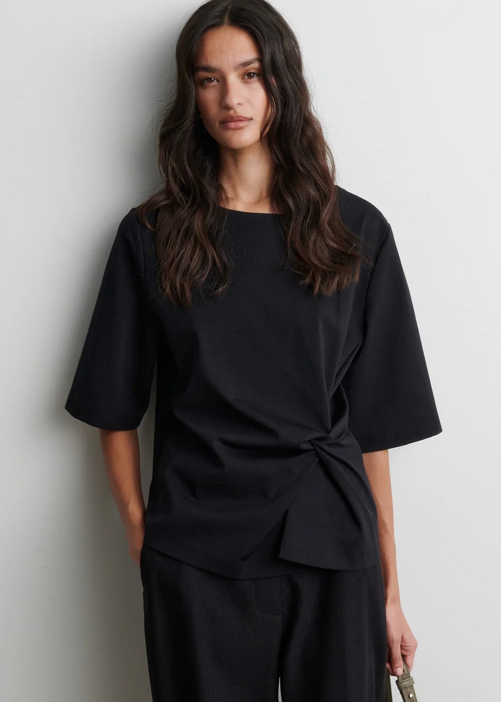 Second Female Arkai Drape Tee Black