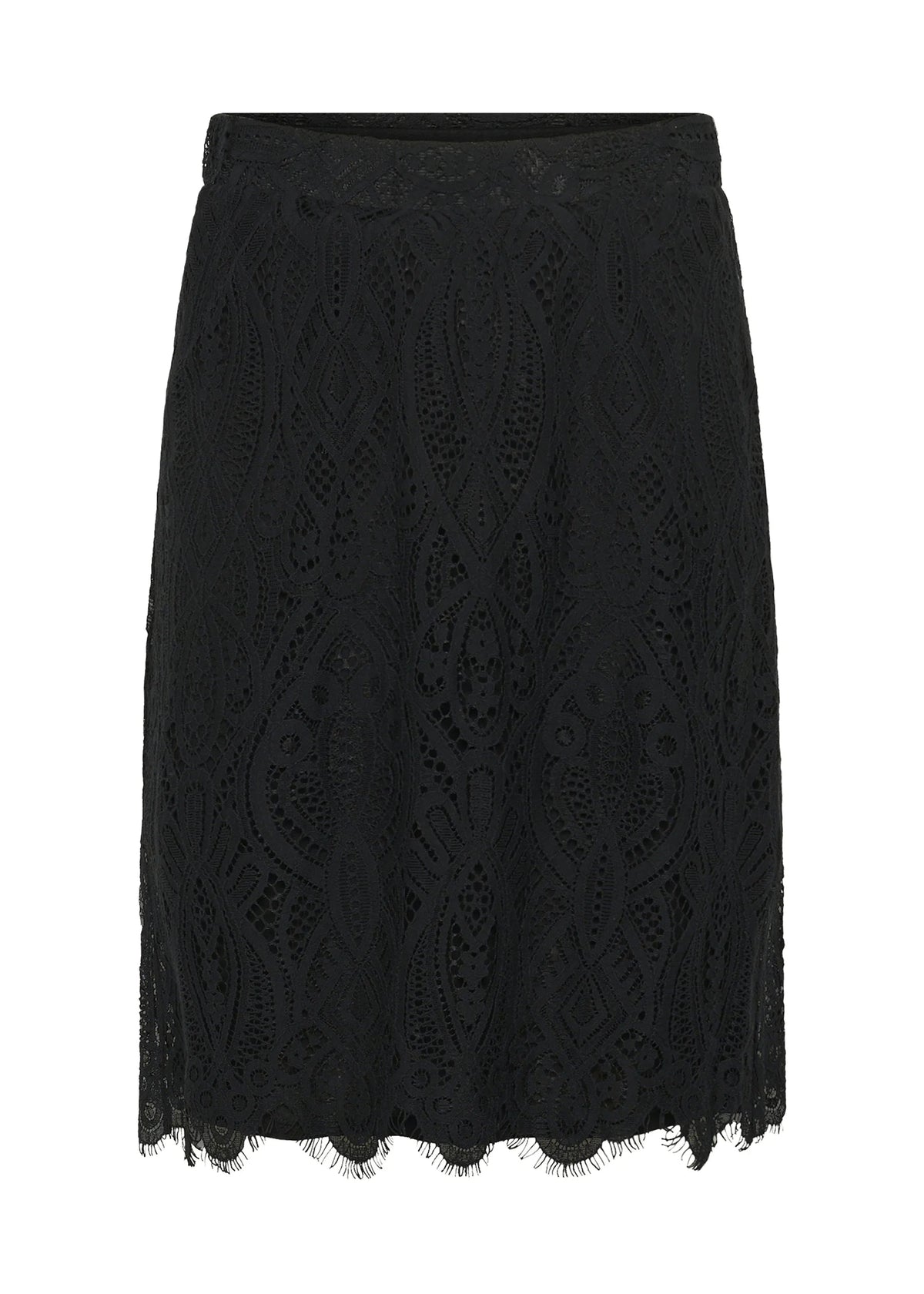 Cream CRDith Lace Skirt Pitch Black