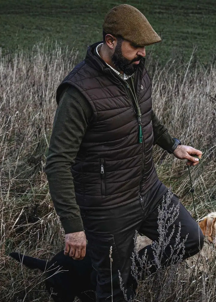 Chevalier Quintin Padded Vest Men Leather Brown
