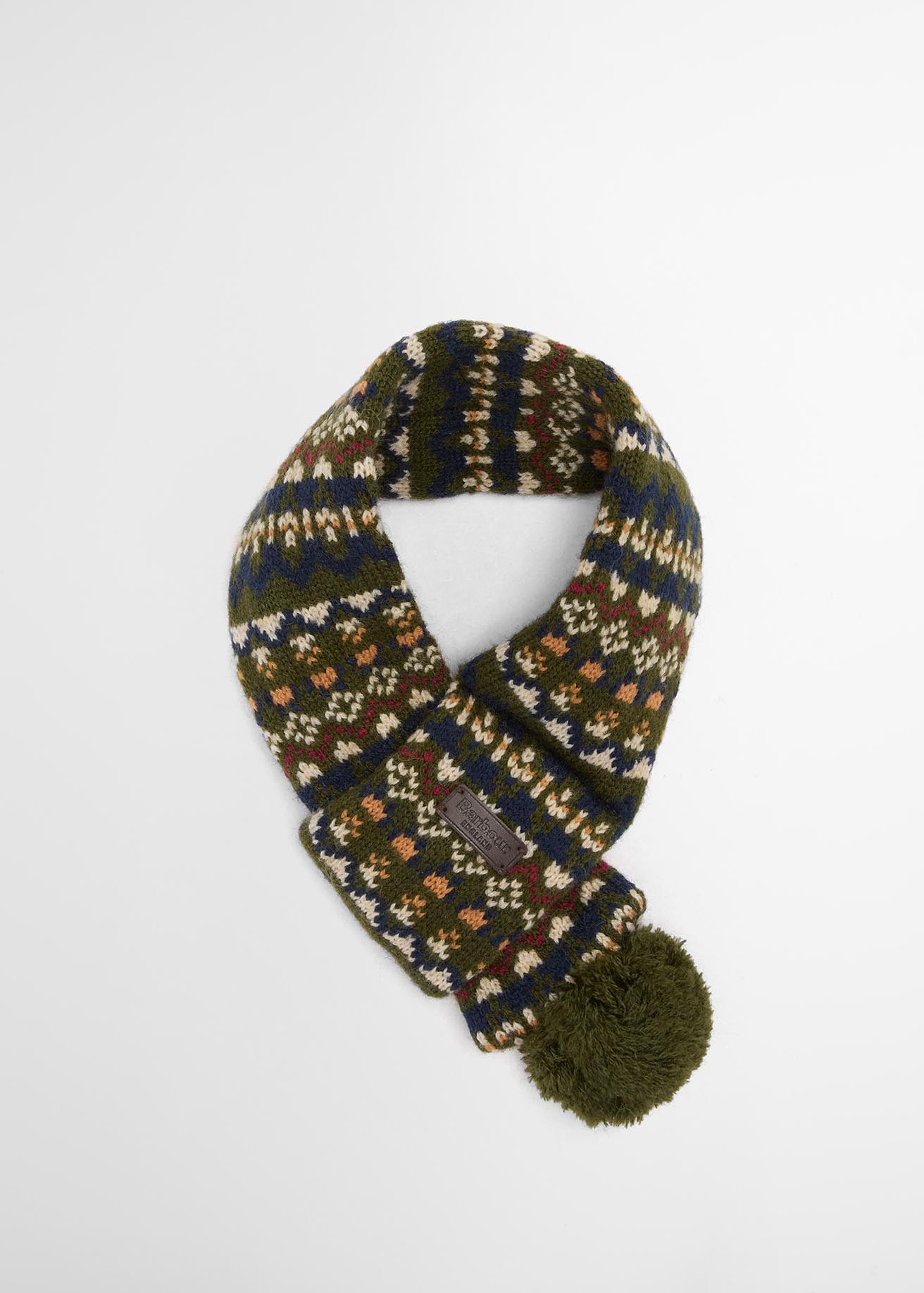 Barbour Marlow Fairisle Dog Scarf Olive