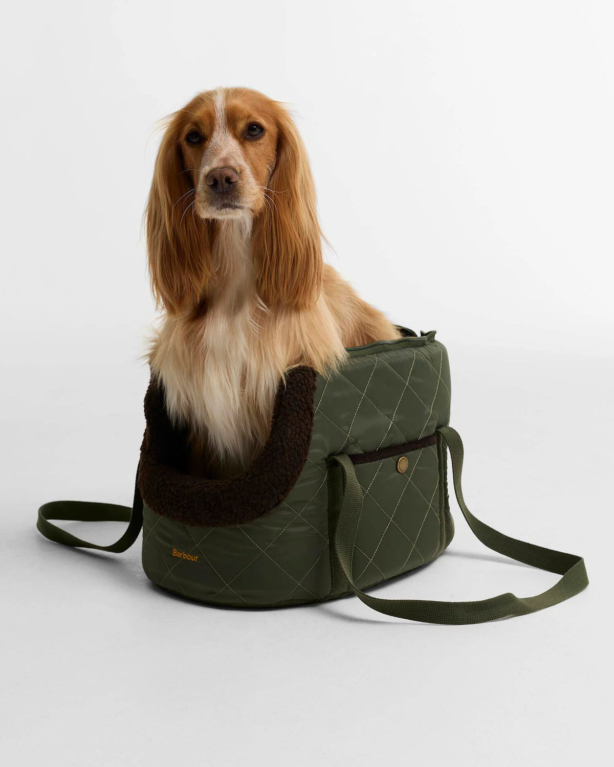 Barbour Small Quilted Dog Carrier Olive
