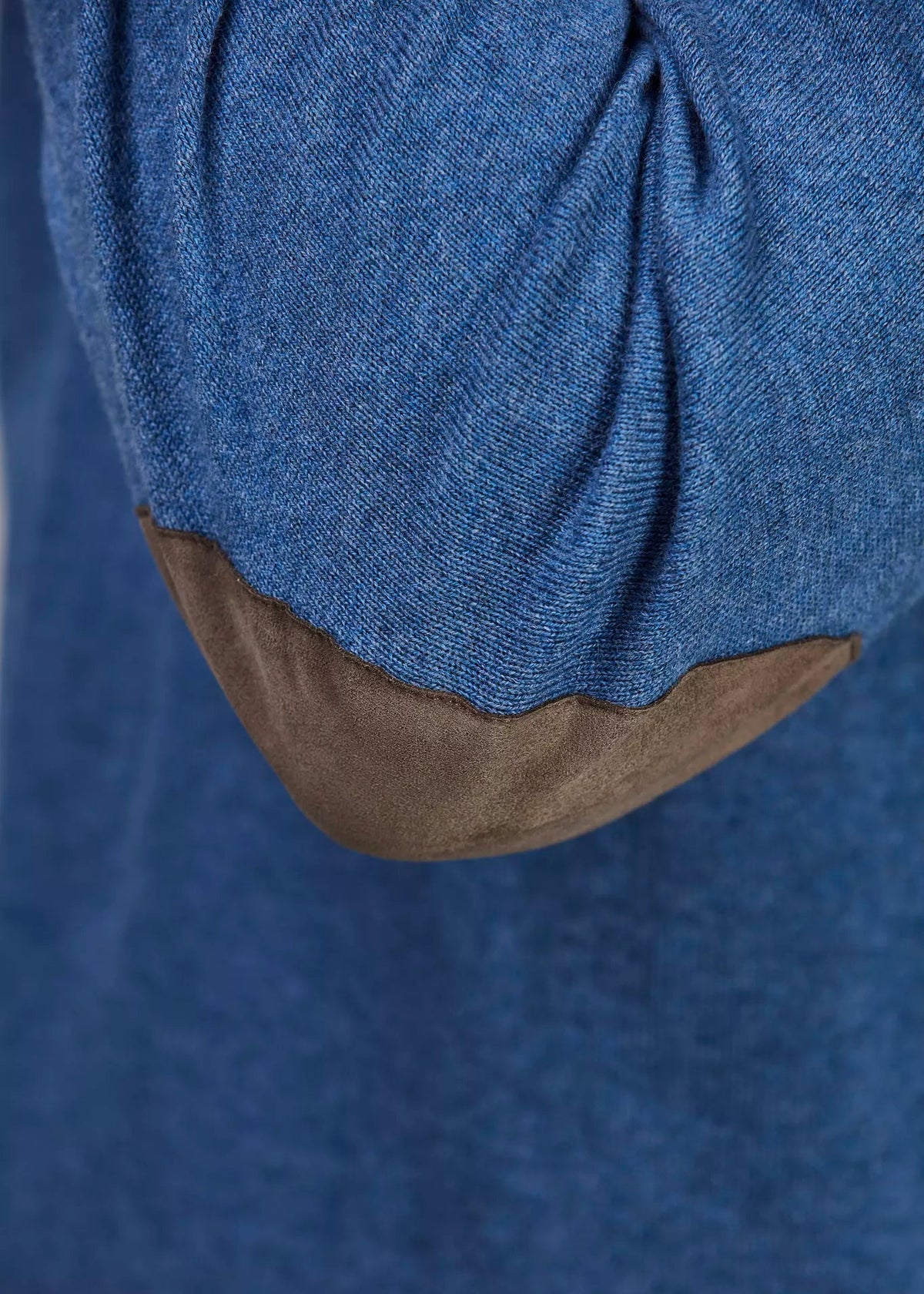 Hansen & Jacob Crew neck knit, e-patch Mid Blue