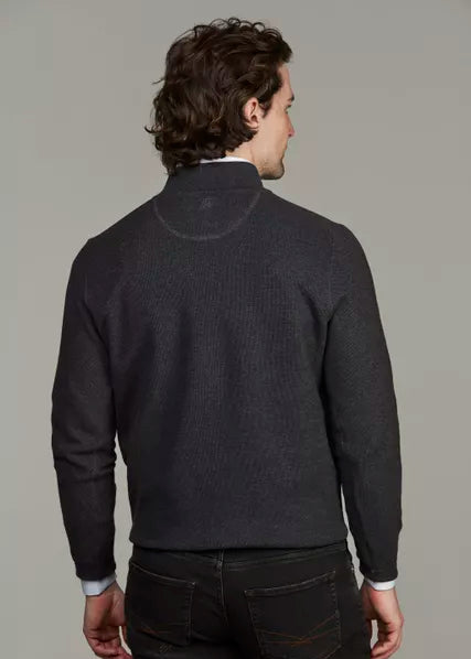 Hansen & Jakob Half Zip Structure Knit Antracit