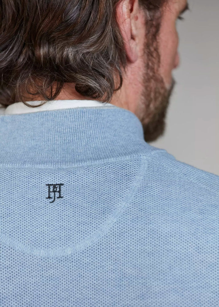 Hansen & Jacob Half Zip Structure Knit Blue