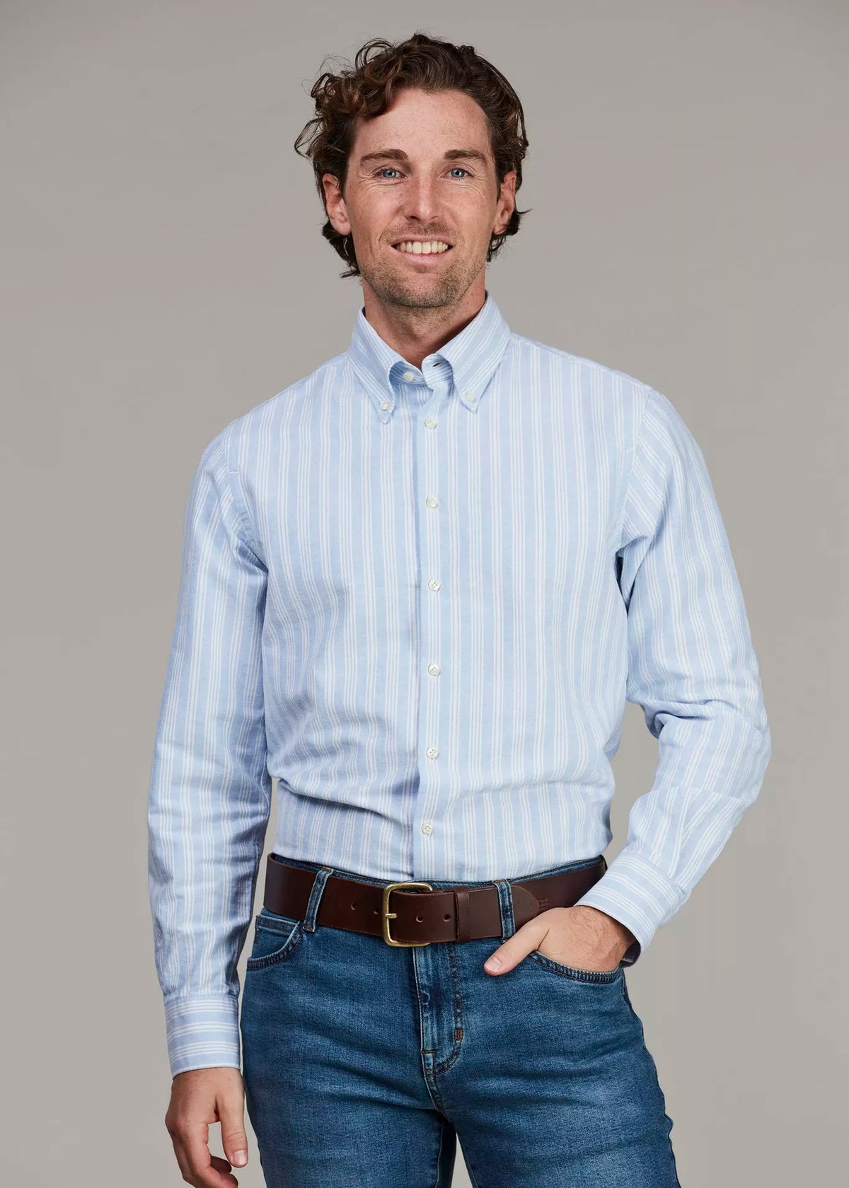 Hansen & Jacob Oxford Stripe Shirt Ljusblå