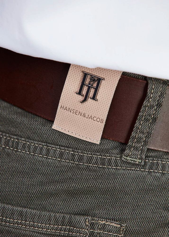 Hansen & Jacob 5-pkt cut'n sew Bali print Olivegren