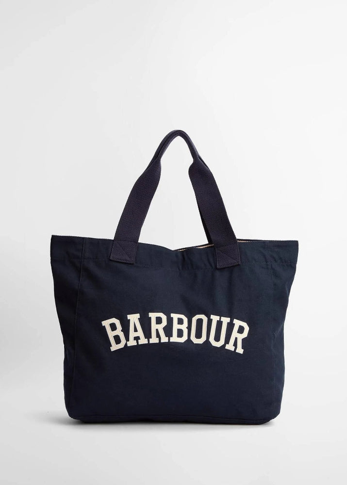 Barbour Logo Holiday Tote Bag Navy