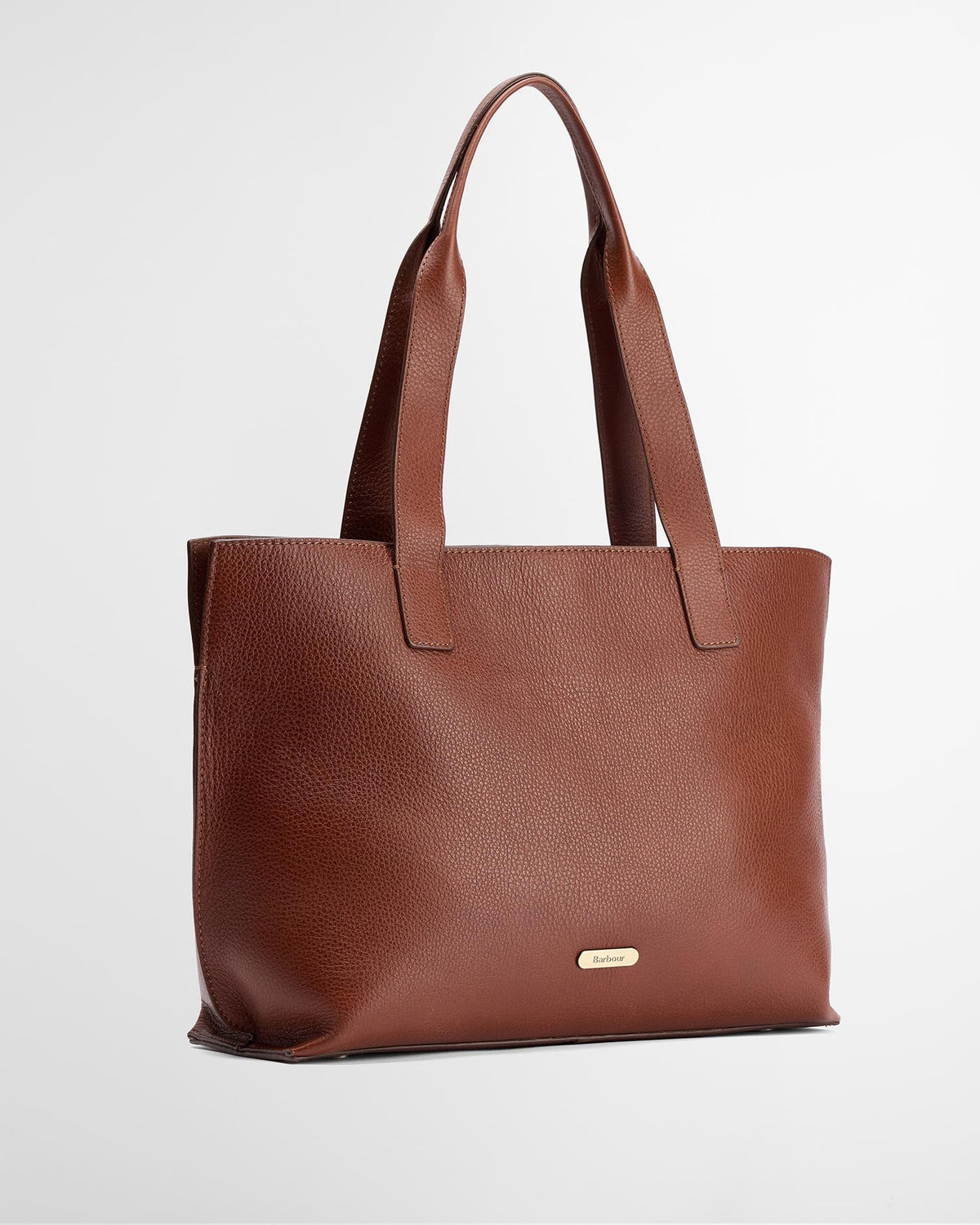 Barbour Alder Large Leather Tote Bag Brown
