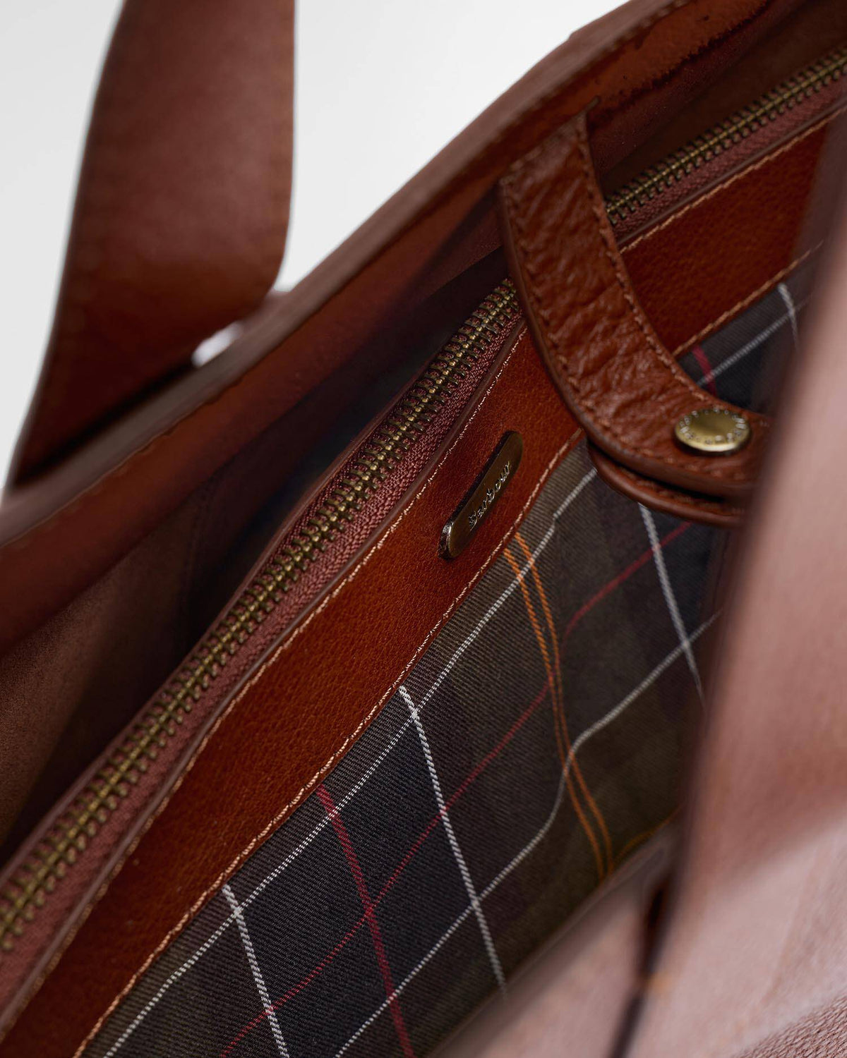 Barbour Alder Large Leather Tote Bag Brown