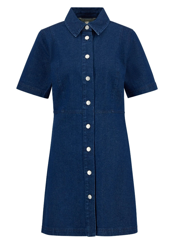 Barbour Maia Denim Mini Dress Rinse Wash