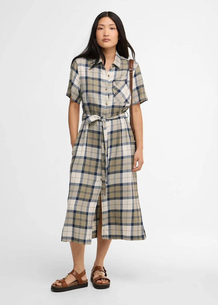 Barbour Fern Midi Dress Dress Navy Tartan