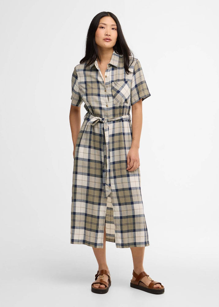 Barbour Fern Midi Dress Dress Navy Tartan