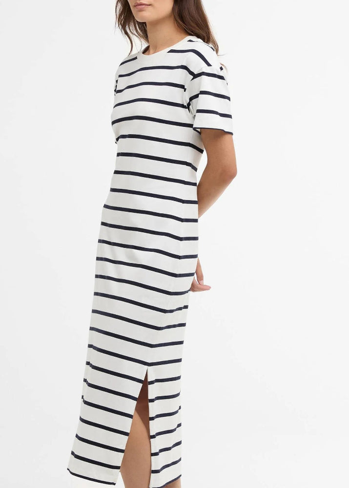 Barbour Selena Midi Dress Cloud/Navy Stripe