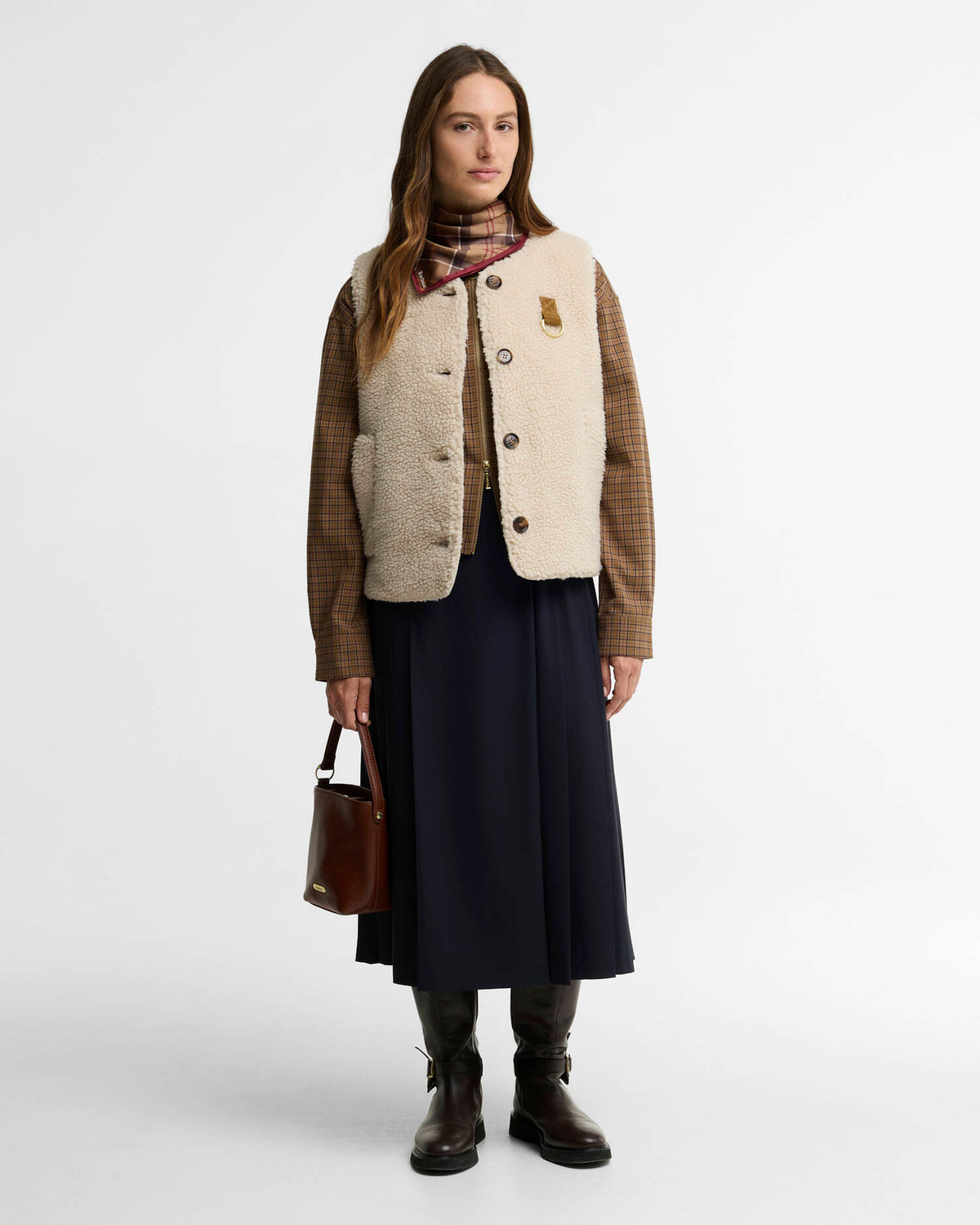 Barbour Bowes Fleece Gilet Cream